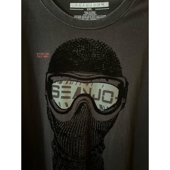 Sean John Graphic T-Shirt Men’s XXL Black Cold War Mask Tee - Picture 3 of 5